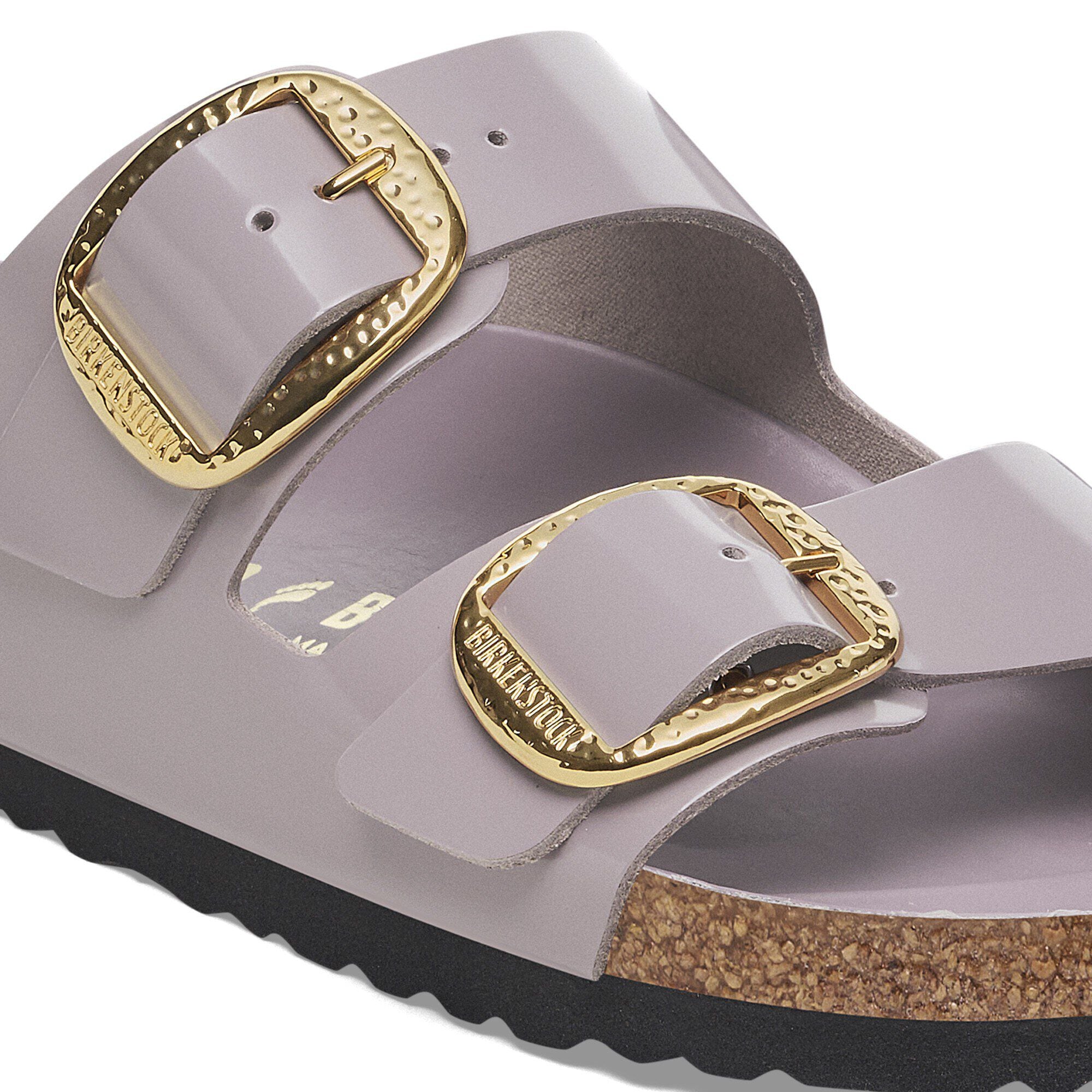 Arizona Hammered Big Buckle Natural Leather Patent High-Shine Faded Purple