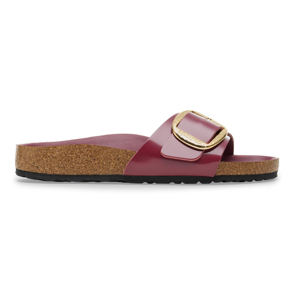 Madrid Hammered Big Buckle Natural Leather Patent Zinfandel High Shine